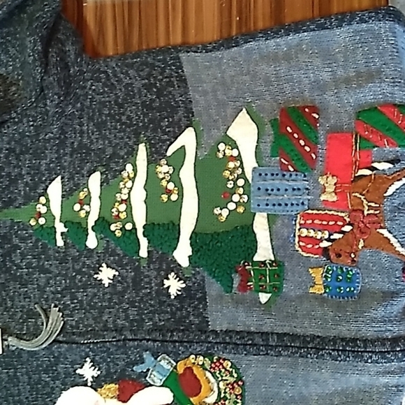 Vintage 2003 Heirloom Collections medium Christmas Cardigan sweater - Picture 4 of 4